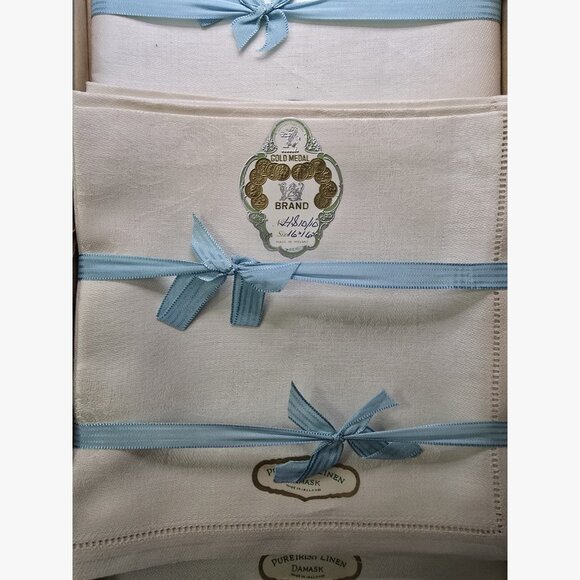 Vintage Liddell Linen No.10 Ireland Damask Tablecloth 62x82 & 8 Napkins NEW - Picture 7 of 16